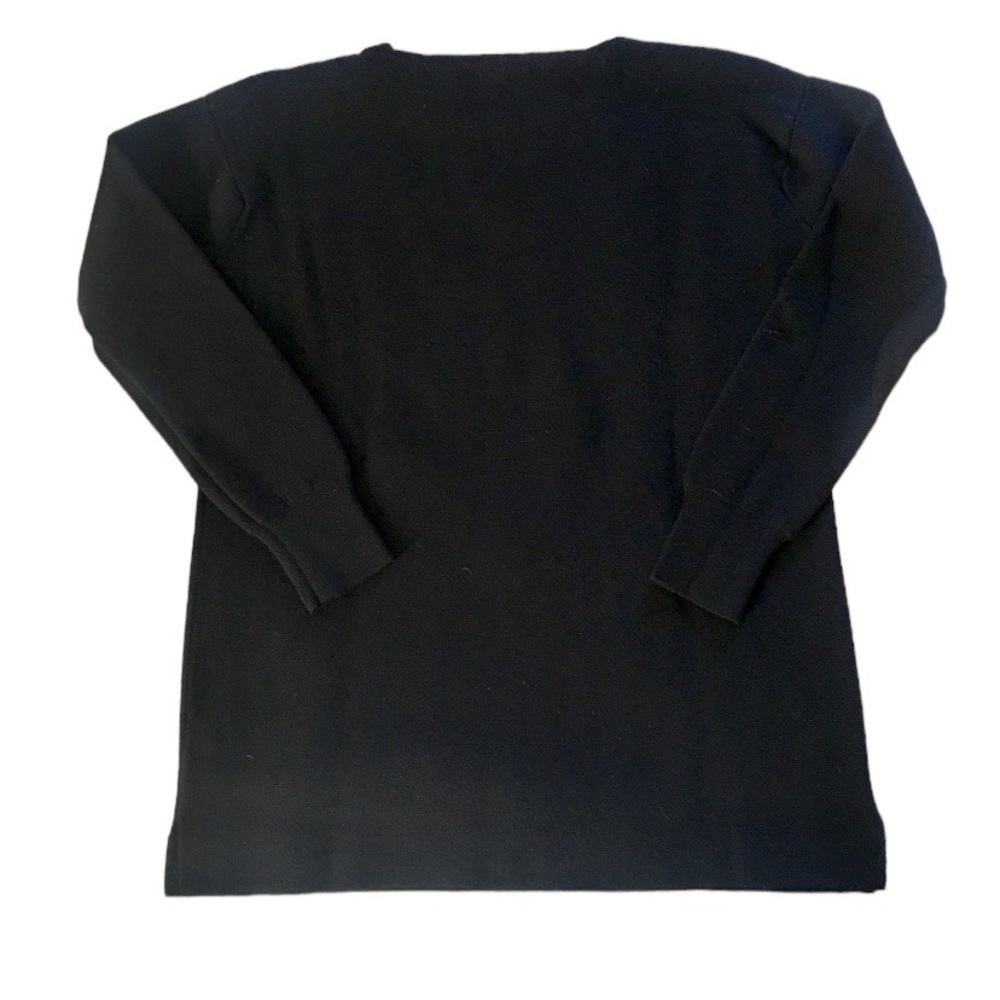 J.Crew 100% Merino Wool Leather Pocket Tunic Sweater Black Longline Style 02624 - Picture 8 of 16